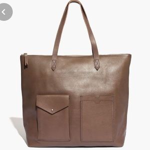Madewell Brown Transport Tote w/ exterior pockets